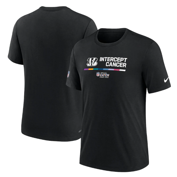 Men's Cincinnati Bengals 2022 Black Crucial Catch Performance T-Shirt Men's Cincinnati Bengals 2022 Black Crucial Catch Performance T-Shirt